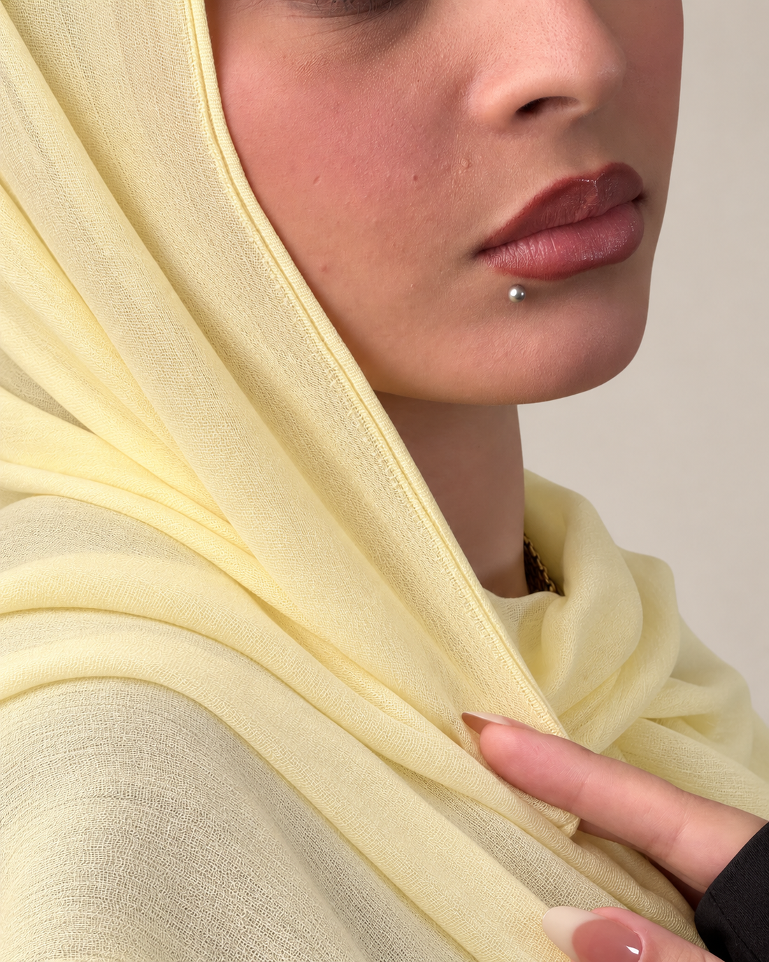 Linen quresha - powder yellow