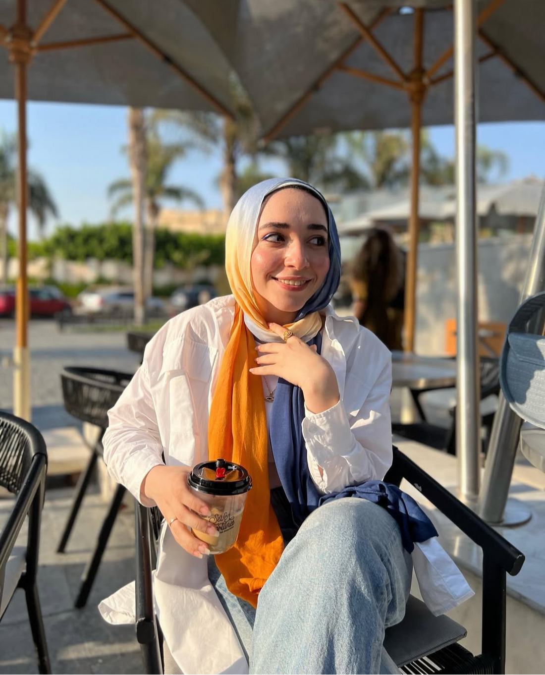 Degradee orange & navy