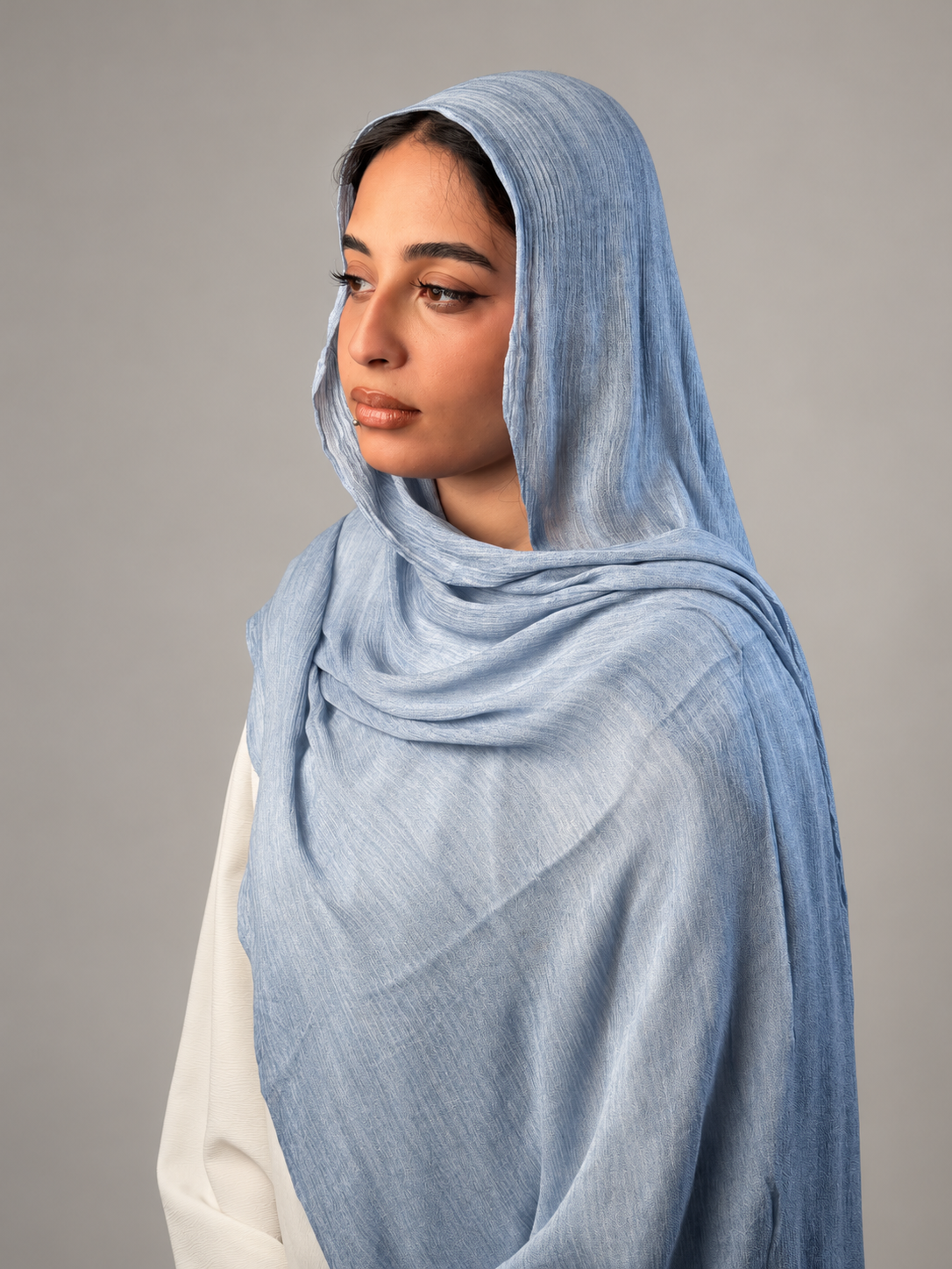 Ruffled scarf - Cold blue