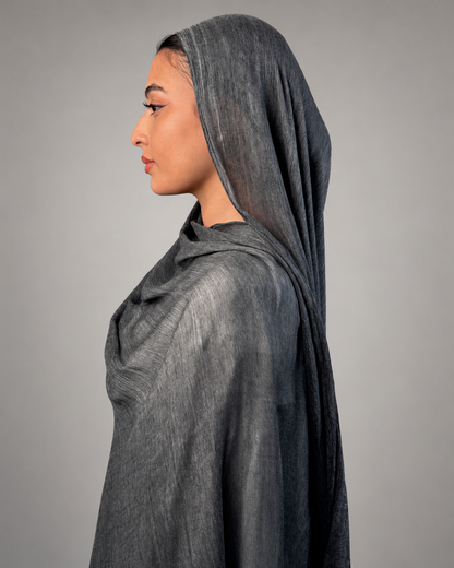 Ruffled scarf- Dark gray