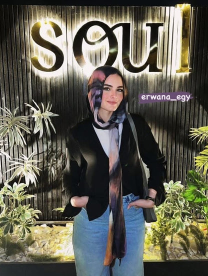 Watercolor painting scarf