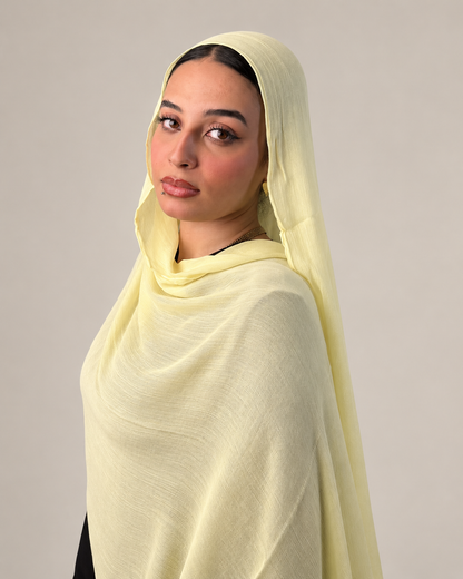 Linen quresha - powder yellow
