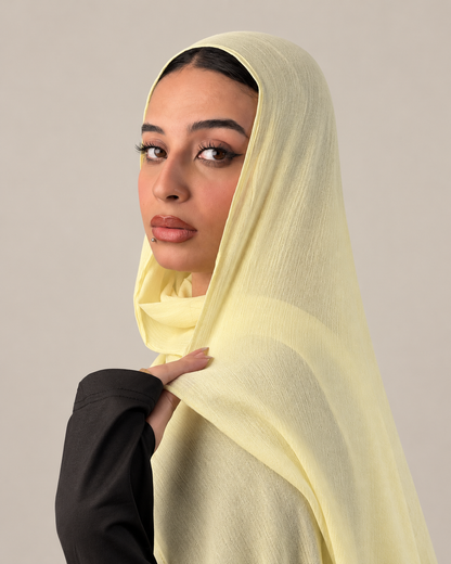 Linen quresha - powder yellow