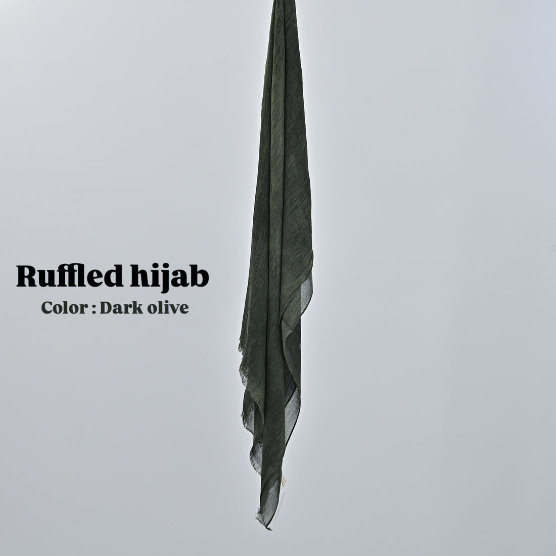 Ruffled scarf  ( Dark olive )