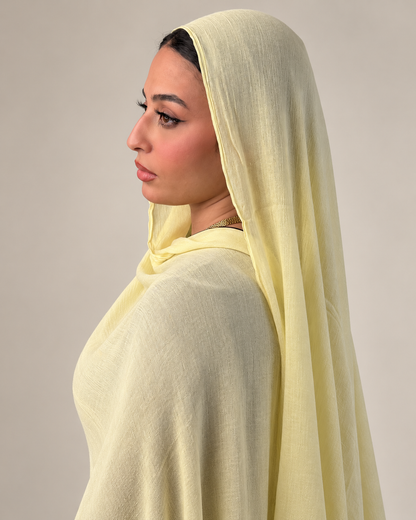 Linen quresha - powder yellow