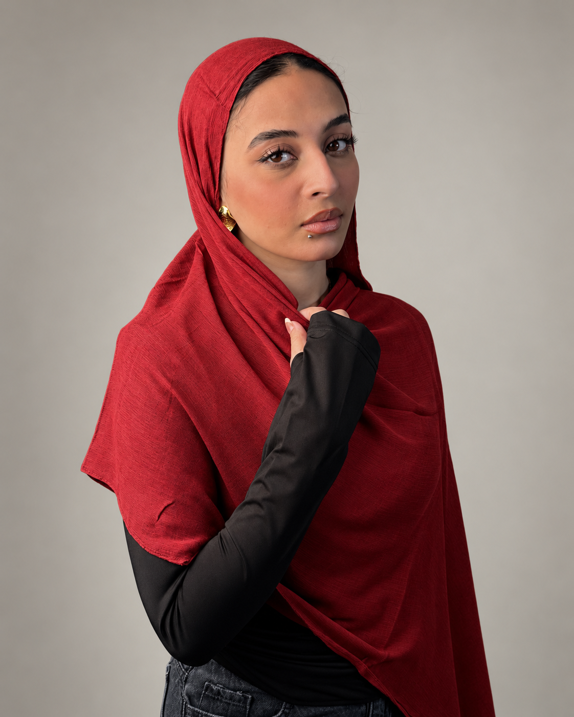 Linen quresha-maroon