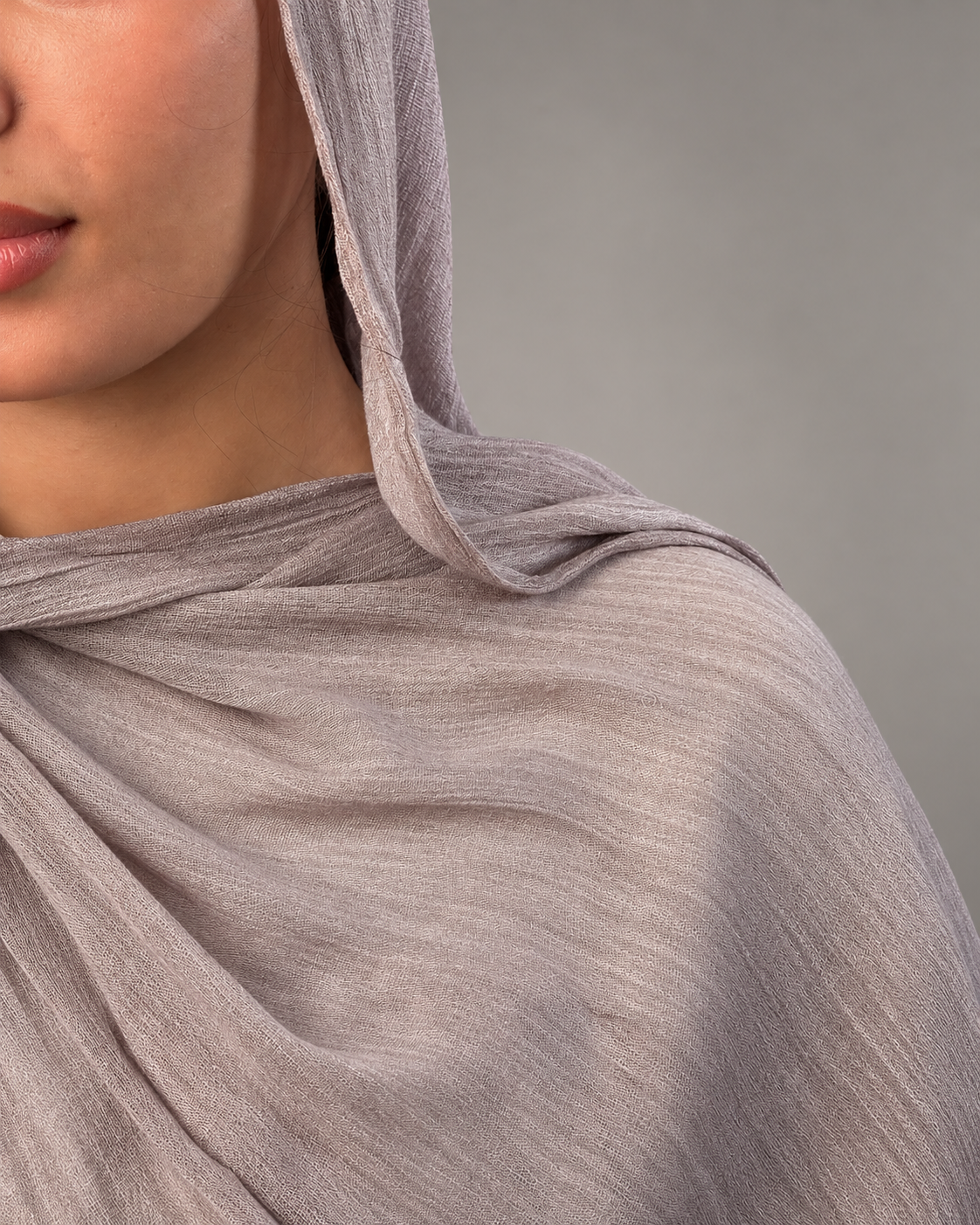 Ruffled scarf- nude coffee