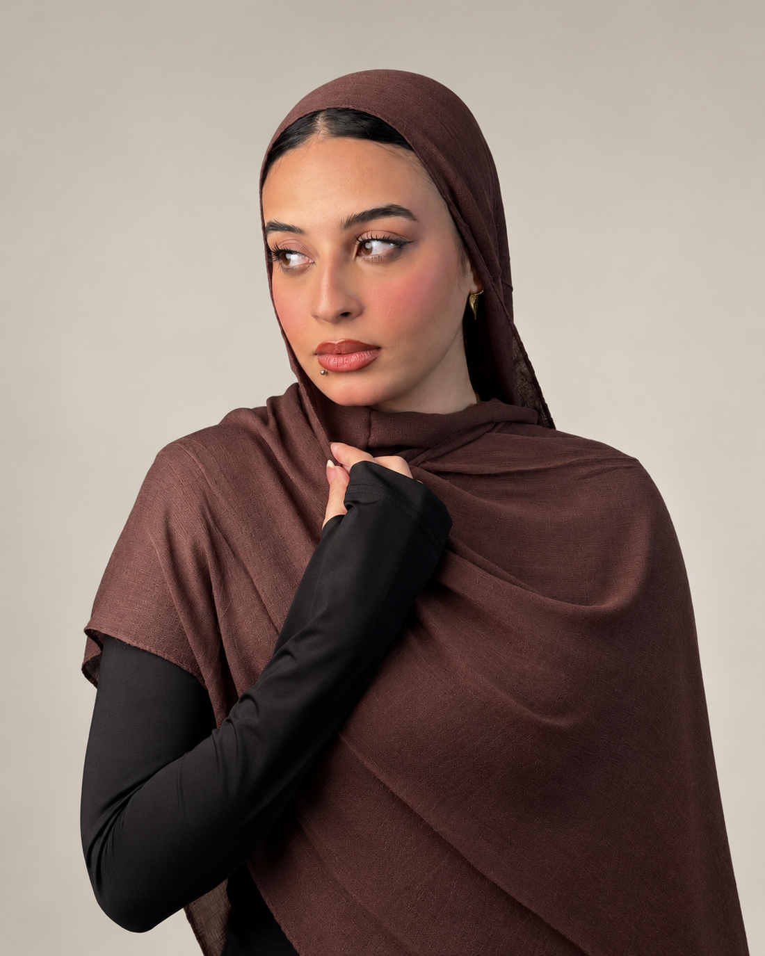 Linen quresha - chocolate
