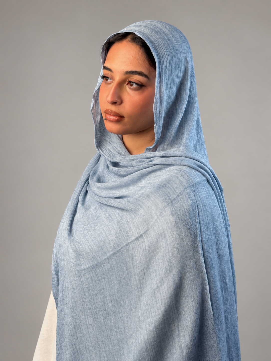 Ruffled scarf - Cold blue