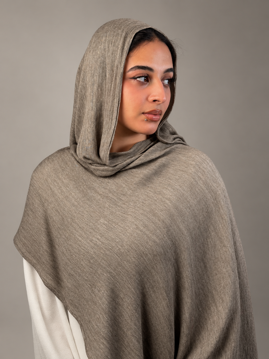 Ruffled scarf- coffee