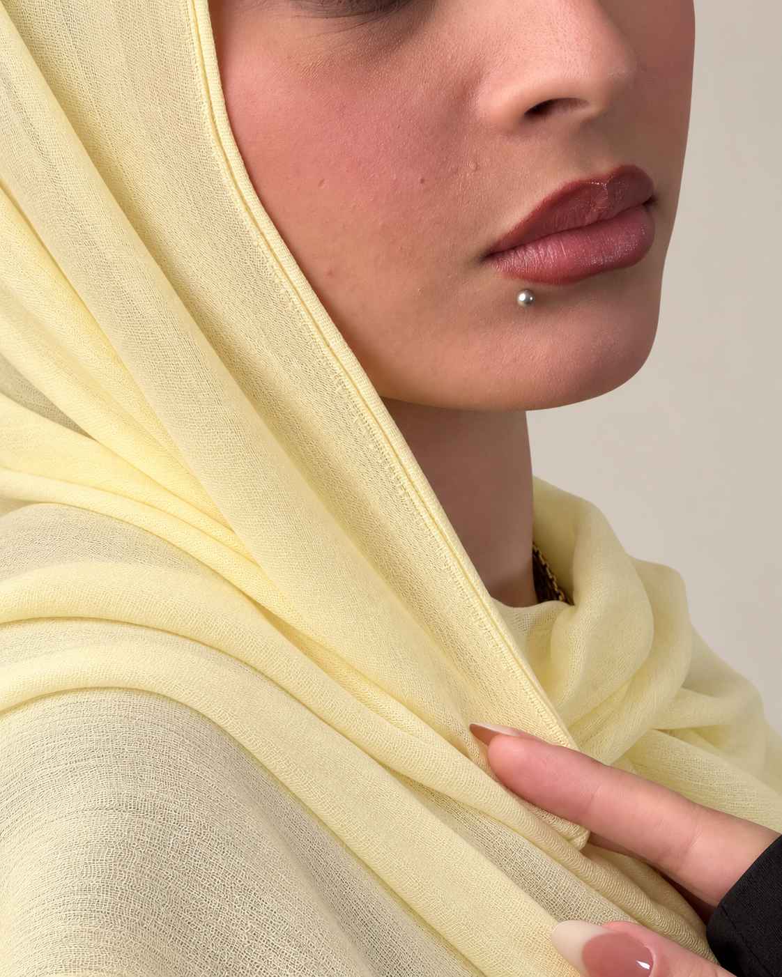 Linen quresha - powder yellow