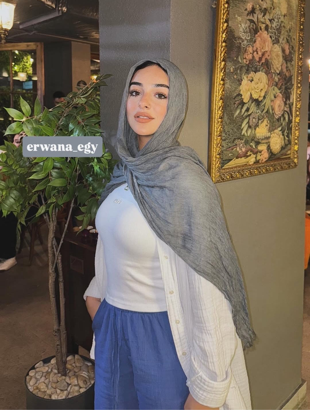 Ruffled scarf - Thailand ( light gray )