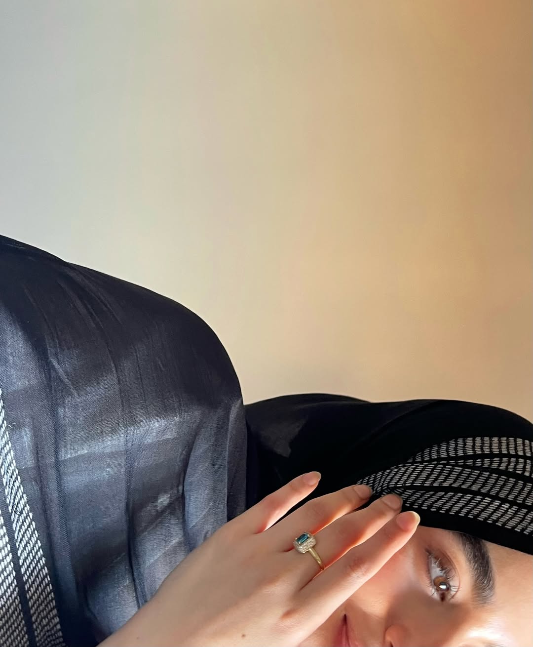 Black embroidered linen