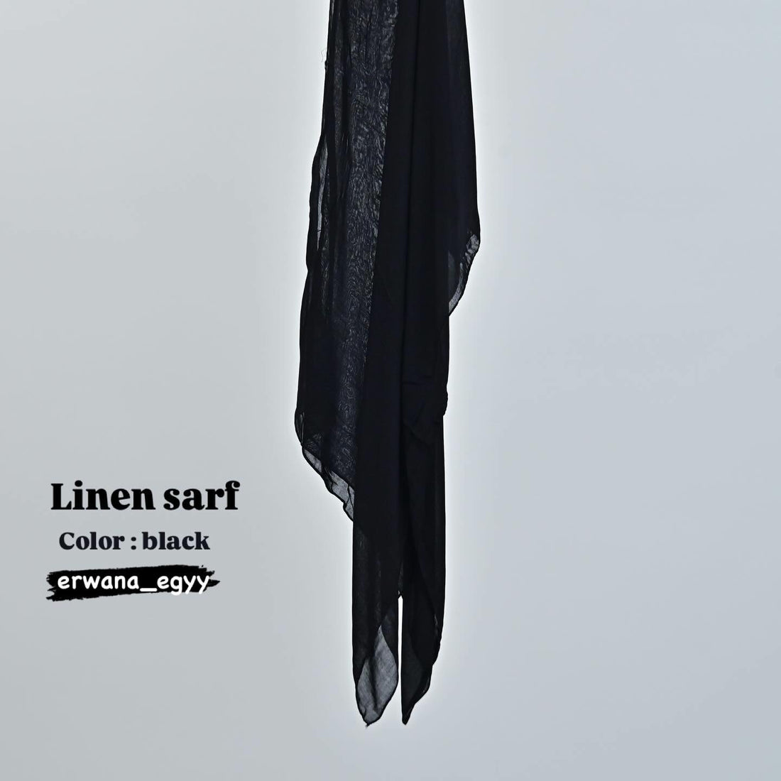 Linen scarf ( black )