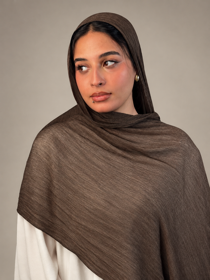 Ruffled scarf-Bronze