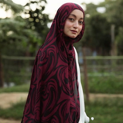 Mawj burgundy scarf