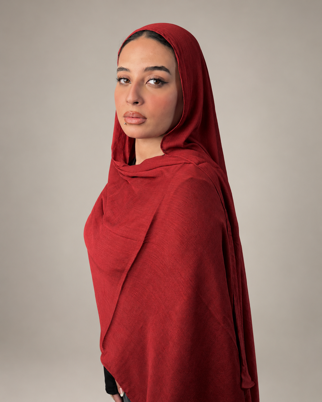Linen quresha-maroon