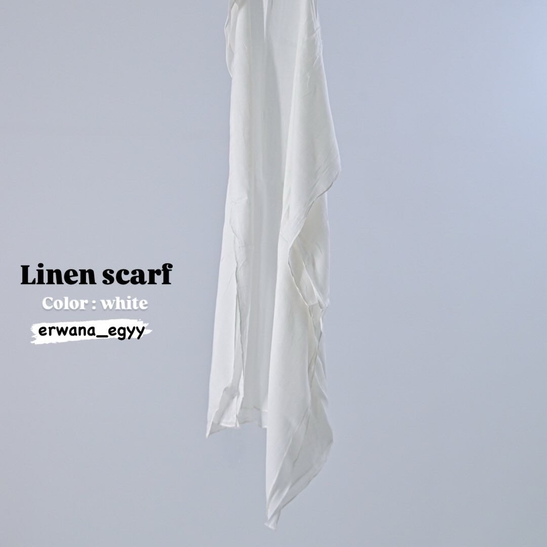 Linen scarf ( white )