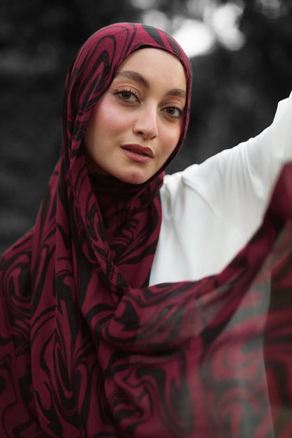 Mawj burgundy scarf