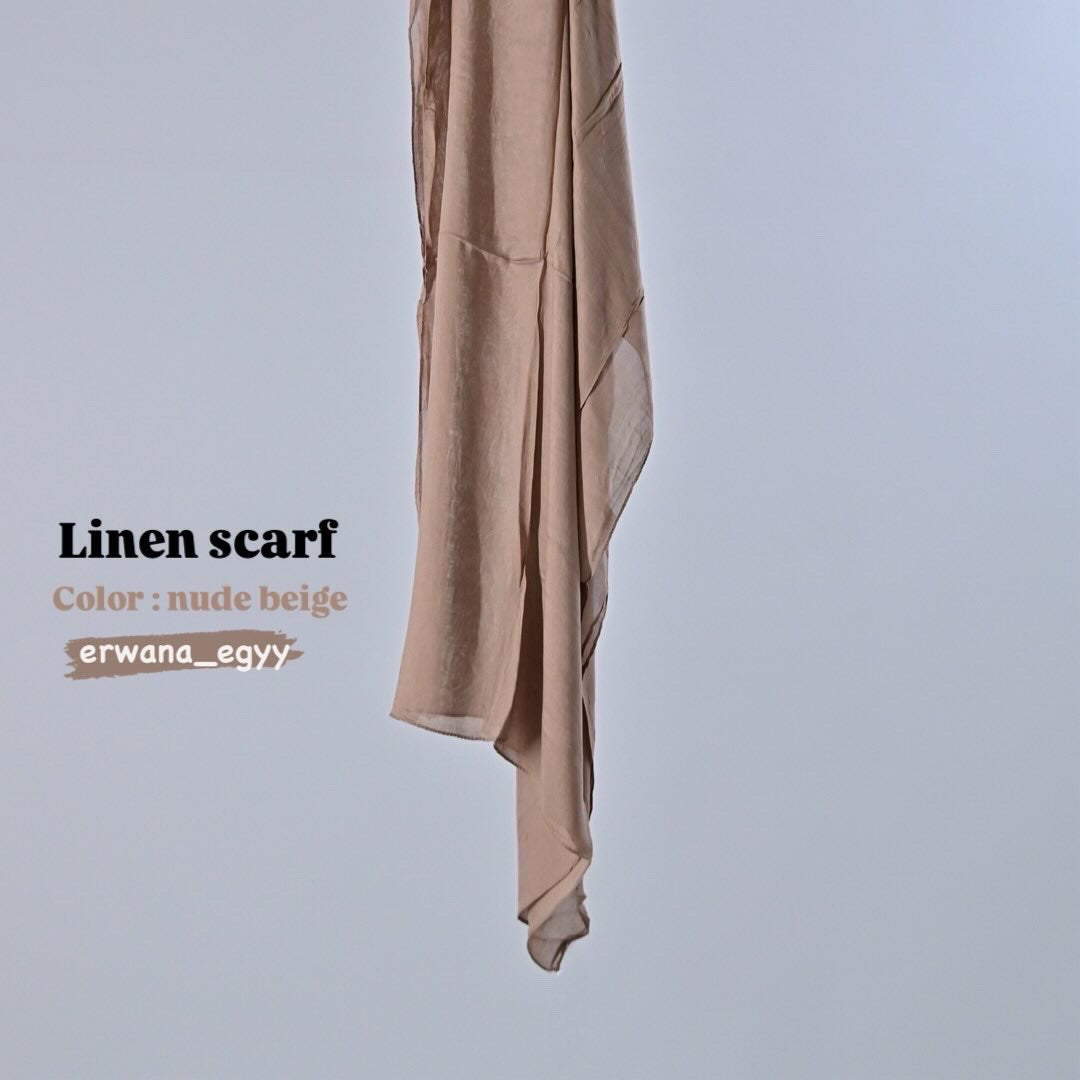 Linen scarf ( nude beige )