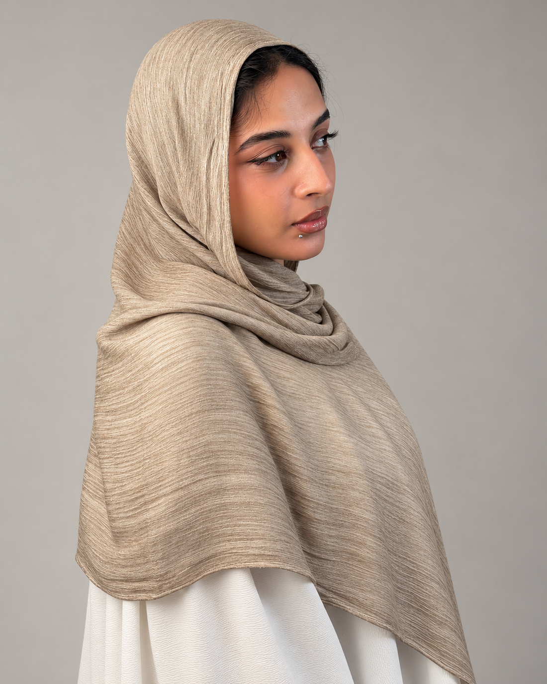 Ruffled scarf - Beige