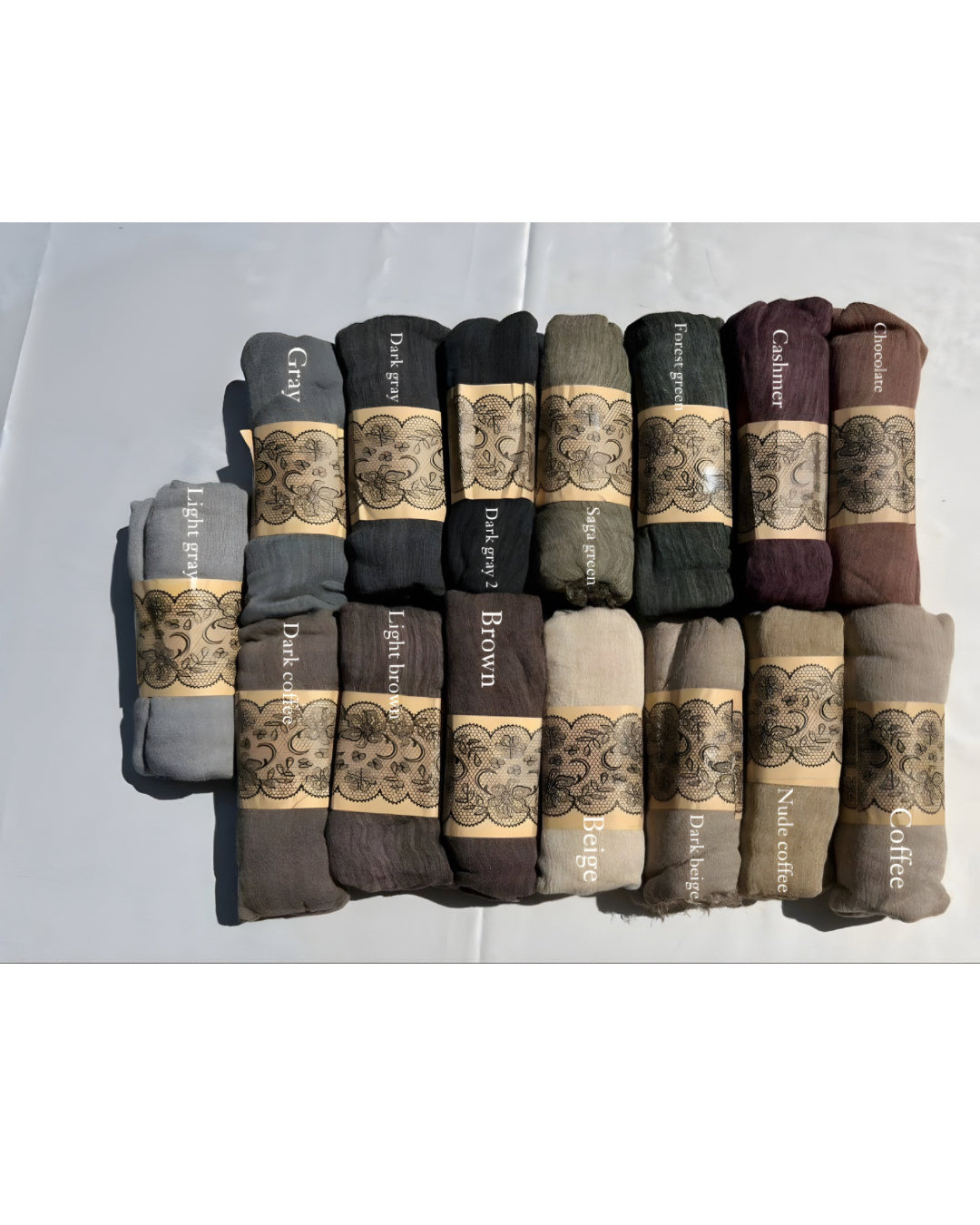 Ruffled scarf - Thailand ( light gray )