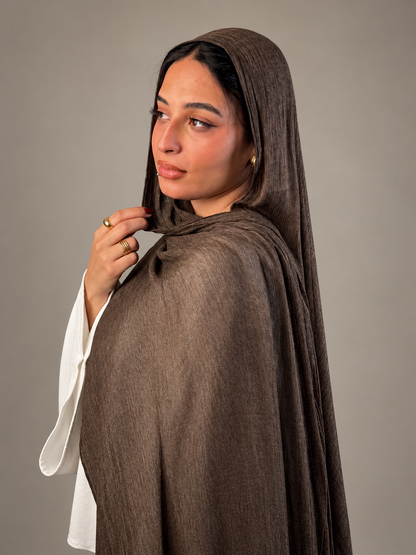 Ruffled scarf-Bronze