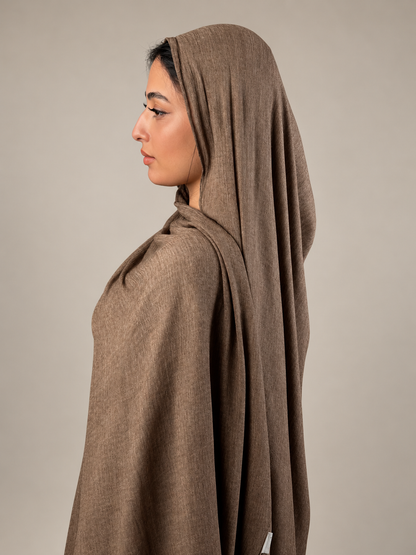 Ruffled scarf-lightbrown