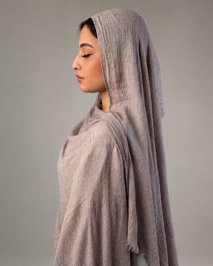 Ruffled scarf- nude coffee