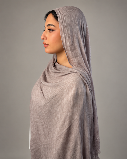 Ruffled scarf- nude coffee
