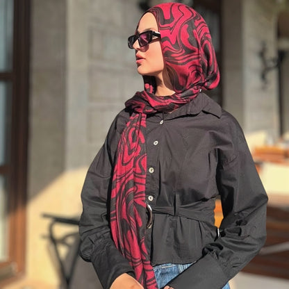 Mawj burgundy scarf