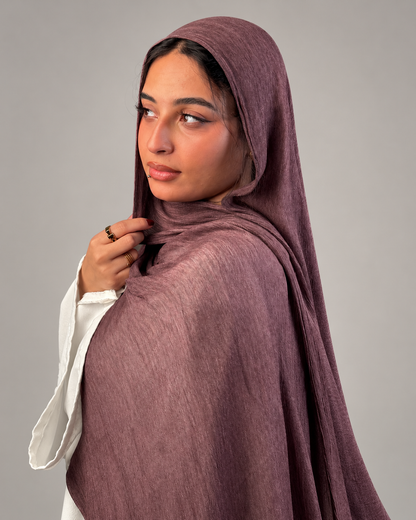 Ruffled scarf-Dark cashmere