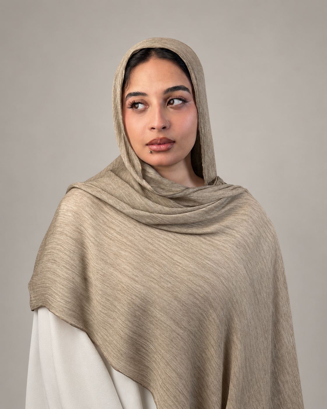 Ruffled scarf - Beige