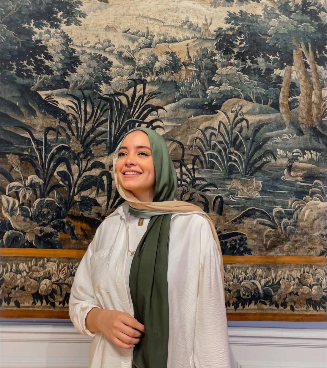 Degradee olive &amp; beige