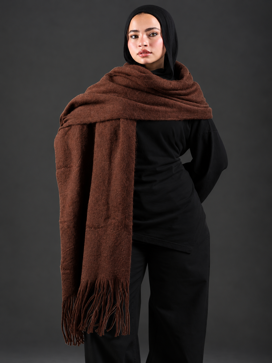 Winter Shawl - chocolate
