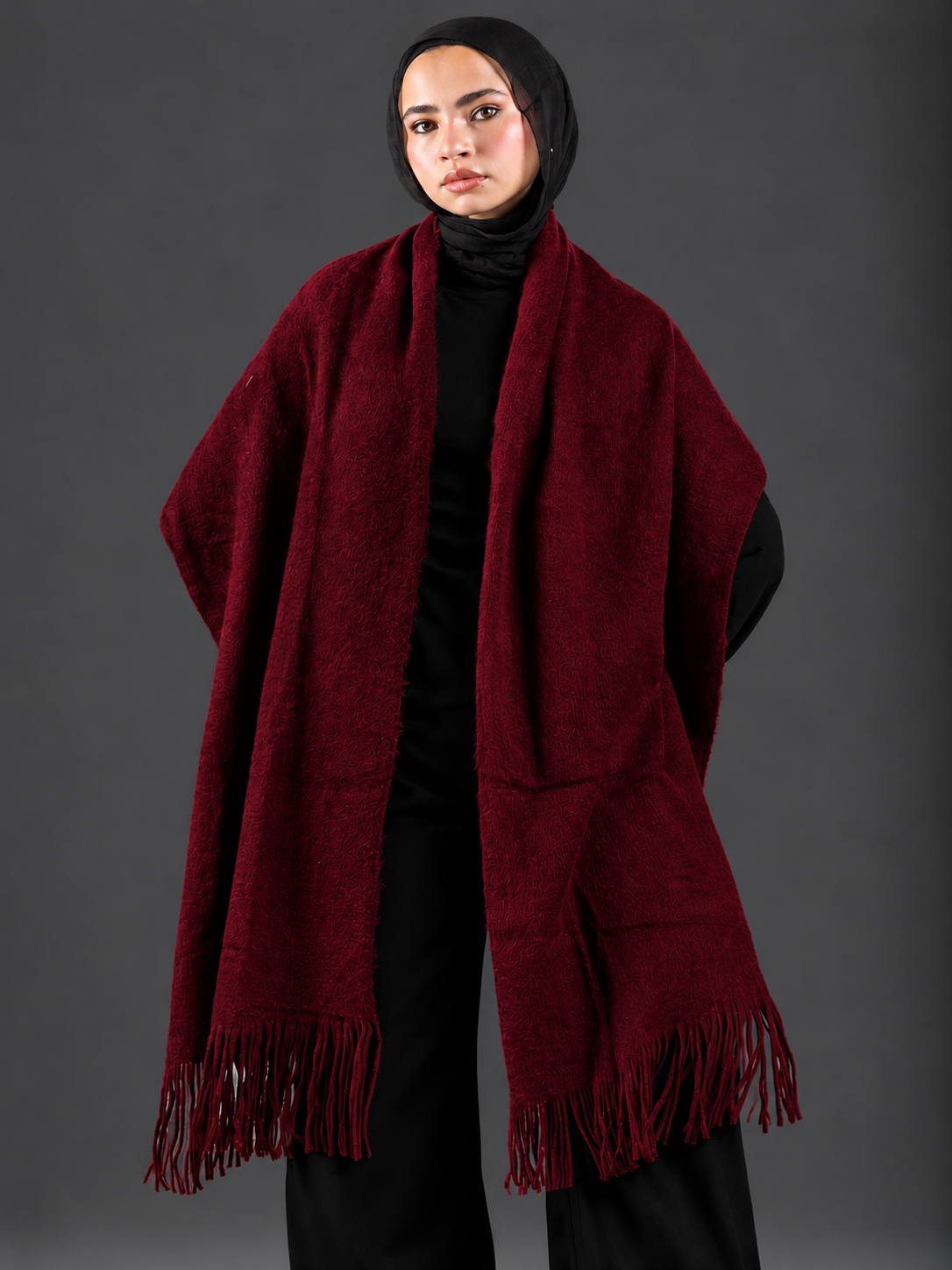 Winter Shawl - Burgundy