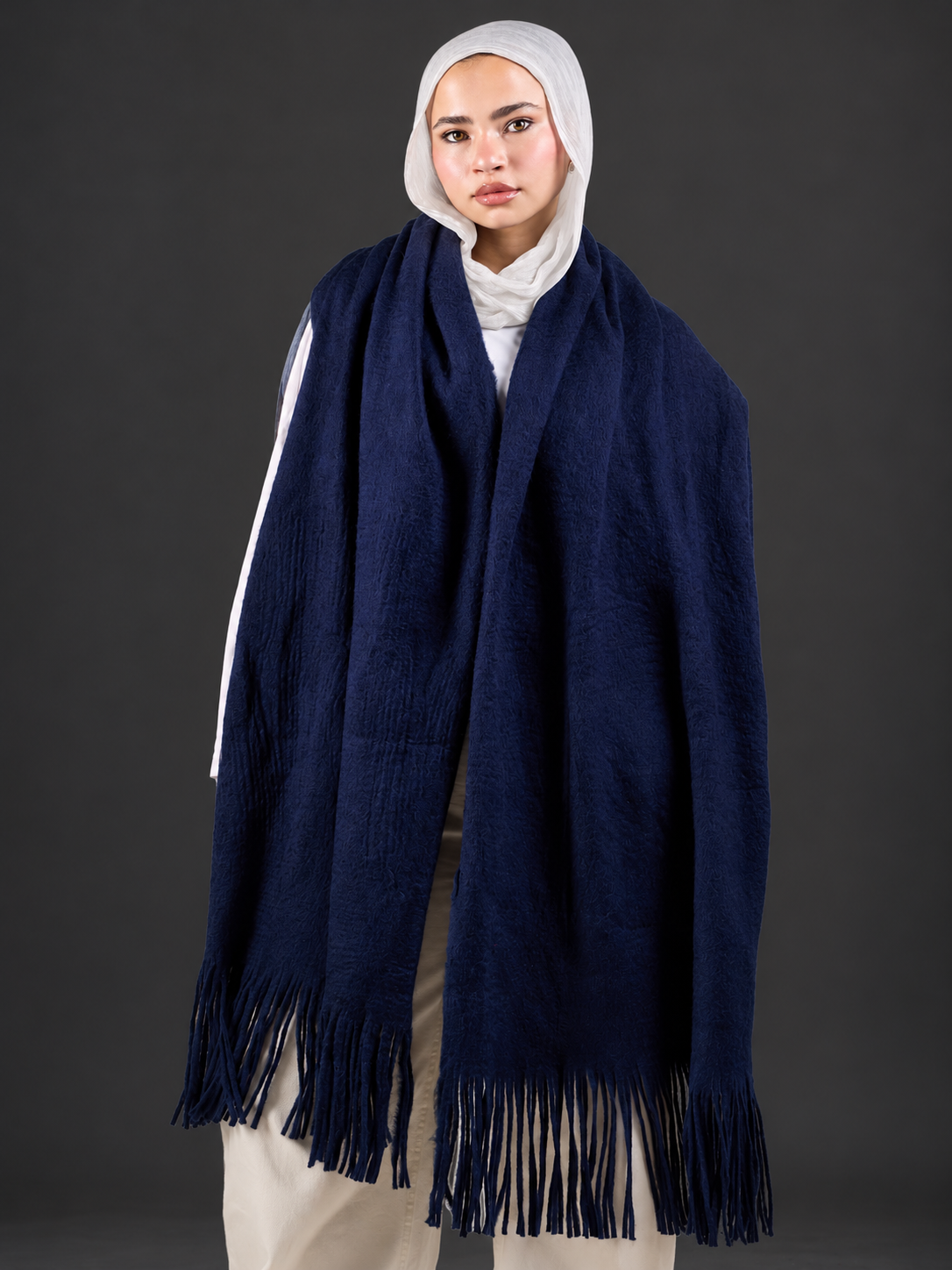 Winter Shawl - navyblue
